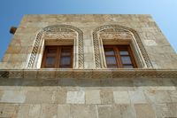 Hotel captain's house in the old town of Lindos in Rhodes. Click to enlarge the image.