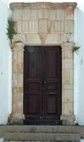 Maison de capitaine de la vieille ville de Lindos à Rhodes. Cliquer pour agrandir l'image.