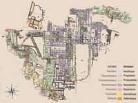 Le palais de Phaistos en Crète. Plan B du site archéologique de Faistos. Cliquer pour agrandir l'image.