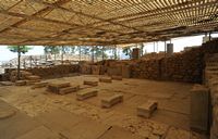 Le palais de Phaistos en Crète. Le polythyron nord du mégaron du Roi. Cliquer pour agrandir l'image.