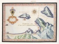 La ville de Mirès en Crète. Carte ancienne de Kali Liménès par Francesco Basilicata en 1618. Cliquer pour agrandir l'image.