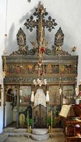 La ville de Pérama en Crète. L'intérieur de l'église du monastère de Vossakos. Cliquer pour agrandir l'image.