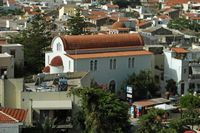 La vieille ville de Réthymnon en Crète. L'église Saint-Nectaire vue depuis la forteresse. Cliquer pour agrandir l'image.