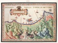 La vieille ville de Réthymnon en Crète. Carte ancienne de la baie de Réthymnon par Francesco Basilicata en 1618. Cliquer pour agrandir l'image.