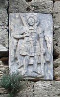 Reliefs near the St. Peter fortifications of Rhodes. Click to enlarge the image.
