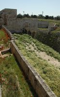 The false braye behind the embankment of England fortifications of Rhodes. Click to enlarge the image.
