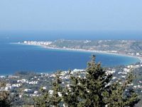 Rhodes town to the west. Click to enlarge the image.
