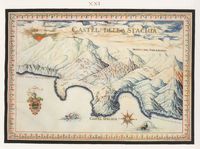 La ville de Sfakia en Crète. Carte ancienne de la forteresse par Francesco Basilicata en 1618. Cliquer pour agrandir l'image.