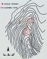 La côte nord de la commune de Sitia en Crète. Plan de la cité minoenne de Petras (auteur Olaf Tausch). Cliquer pour agrandir l'image.