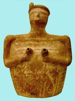 La côte nord de la commune de Sitia en Crète. Rhyton de l'époque pré-palatiale découvert sur l'îlot de Mochlos (auteur Olaf Tausch). Cliquer pour agrandir l'image.