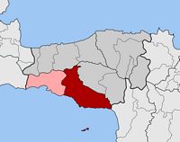 La ville de Spili en Crète. Situation du canton de Spili (auteur Pitichinaccio). Cliquer pour agrandir l'image.