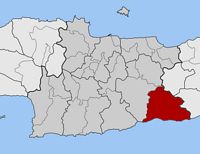 La ville de Viannos en Crète. Situation de la municipalité et du canton (auteur Pitichinaccio). Cliquer pour agrandir l'image.
