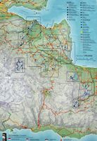 La ville de Vryssès en Crète. Carte des randonnées du dème de l'Apokoronas. Cliquer pour agrandir l'image.