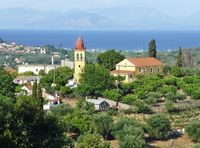 La ville d’Argyradès sur l’île de Corfou. Le village (auteur Pawel Wierzchowiecki). Cliquer pour agrandir l'image dans Panoramio (nouvel onglet).