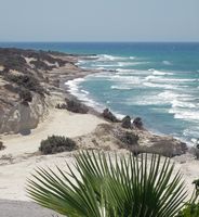 La plage d'Agios Theologos sur l'île de Kos (auteur Robert Görg). Cliquer pour agrandir l'image dans Panoramio (nouvel onglet).