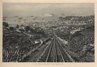 Le village de Monte à Madère. Carte postale chemin de fer. Cliquer pour agrandir l'image.