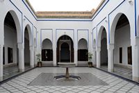 Le palais de la Bahia à Marrakech au Maroc. Petite cour. Cliquer pour agrandir l'image dans Adobe Stock (nouvel onglet).