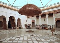Le palais M'nebbi à Marrakech au Maroc. Patio. Cliquer pour agrandir l'image.