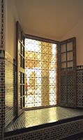 Le palais M'nebbi à Marrakech au Maroc. Patio. Cliquer pour agrandir l'image.