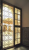 Le palais M'nebbi à Marrakech au Maroc. Patio. Cliquer pour agrandir l'image.