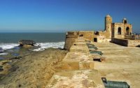 La ville d'Essaouira au Maroc. Sqala de la casbah. Cliquer pour agrandir l'image.