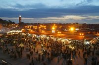 Le quartier de la Médina à Marrakech au Maroc. Souk. Cliquer pour agrandir l'image.