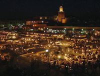 Le quartier de la Médina à Marrakech au Maroc. Souk. Cliquer pour agrandir l'image.