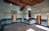 La ville de Ouarzazate au Maroc. Casbah taourirt, cour intérieure. Cliquer pour agrandir l'image.