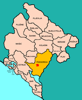 La ville de Podgorica au Monténégro. Situation de la commune (auteur Panonian). Cliquer pour agrandir l'image.