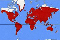 Rosacées. Répartition. Cliquer pour agrandir l'image.