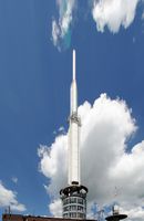 Puy de Dôme. histoire du volcan, La station de télécommunications du puy de Dôme. Cliquer pour agrandir l'image.