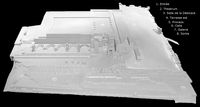 Le Temple de Mercure du Puy de Dôme. Maquette du Temple. Cliquer pour agrandir l'image.