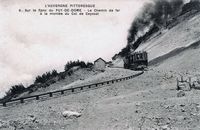Le train panoramique du Puy de Dôme. L'ancien train à vapeur du Puy de Dôme en 1907. Cliquer pour agrandir l'image.