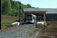 Le train panoramique du Puy de Dôme. La première rame du Panoramique des Dômes, le 26 mai 2012 à 11 h. Cliquer pour agrandir l'image.