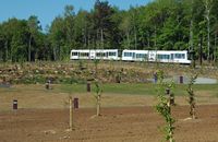 Le train panoramique du Puy de Dôme. La première rame du Panoramique des Dômes, le 26 mai 2012 à 11 h. Cliquer pour agrandir l'image.
