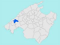 La ville d'Esporles à Majorque. Situation d'Esporles à Majorque (auteur Joan M. Borràs). Cliquer pour agrandir l'image.