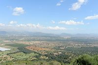 La ville d'Inca à Majorque. Campanet et Búger vus depuis Santa Magdalena. Cliquer pour agrandir l'image.