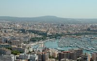La ville de Palma de Majorque. Le port de Palma vu depuis le château de Bellver. Cliquer pour agrandir l'image.