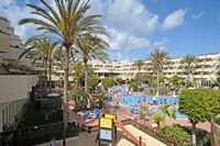 Het dorp Corralejo in Fuerteventura. Het hotel Corralejo Bay. Klikken om het beeld te vergroten.