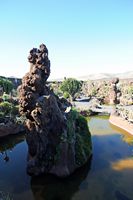 De verzameling van wolfsmerk van de Cactustuin in Guatiza in Lanzarote. Cactustuin. Klikken om het beeld te vergroten.