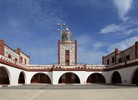 Het dorp Las Playitas in Fuerteventura. De binnenplaats van de vuurtoren van La Entallada (auteur Frank Vincentz). Klikken om het beeld te vergroten.