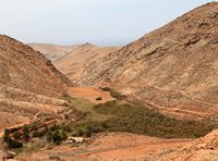 Het dorp Vega de Río Palmas in Fuerteventura. De kapel van de Maagd van de Peña (auteur Frank Vincentz). Klikken om het beeld te vergroten.