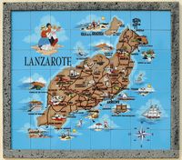Het Etnografisch Museum Tanit in San Bartolome in Lanzarote. Azulejo van het eiland Lanzarote. Klikken om het beeld te vergroten.