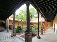 La ville de San Cristóbal de la Laguna à Ténériffe. Patio, casa de Alvarado-Bracamonte. Cliquer pour agrandir l'image.