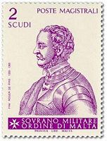 Chevaliers de Rhodes. Timbre, Roger de Pins. Cliquer pour agrandir l'image.