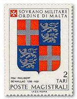 Chevaliers de Rhodes. Timbre, armes de philibert de naillac. Cliquer pour agrandir l'image.