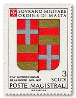 Chevaliers de Rhodes. Timbre, armes de antoine fluvian de la rivière. Cliquer pour agrandir l'image.