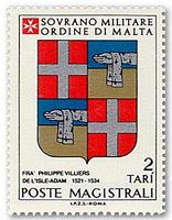 Chevaliers de Rhodes. Timbre, armes de philippe villiers de l'isle-adam. Cliquer pour agrandir l'image.