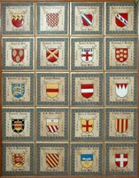 Chevaliers de Rhodes. Écussons des Grands Maîtres à Rhodes. Cliquer pour agrandir l'image.