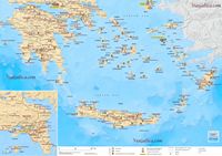 Connaissance de la Grèce. Carte des monastères - Le sud (auteur GNTO). Cliquer pour agrandir l'image.